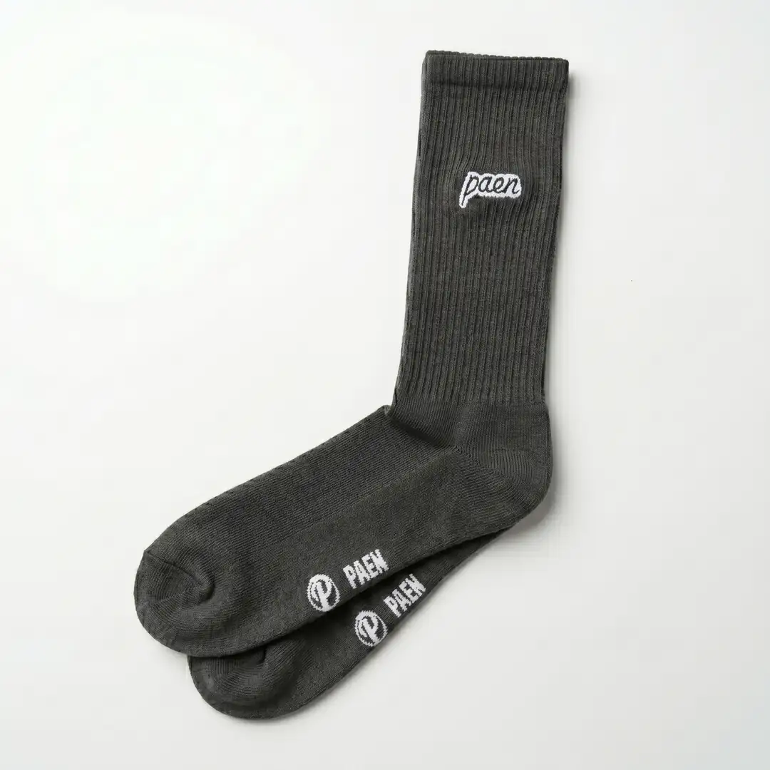 PAEN Classic Unisex Fitilli Havlu Çorap - Gri