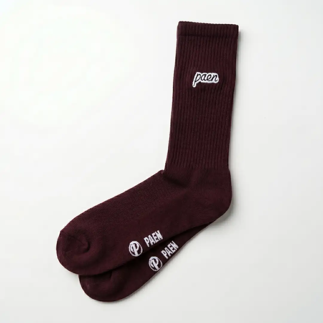 PAEN Classic Unisex Fitilli Havlu Çorap - Bordo