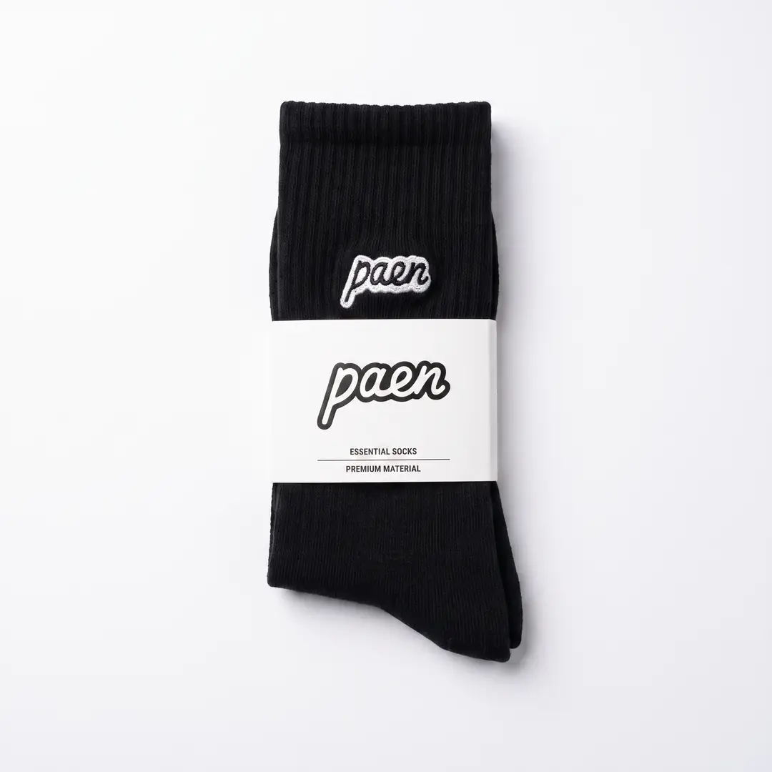 PAEN Classic Unisex Fitilli Havlu Çorap - Siyah