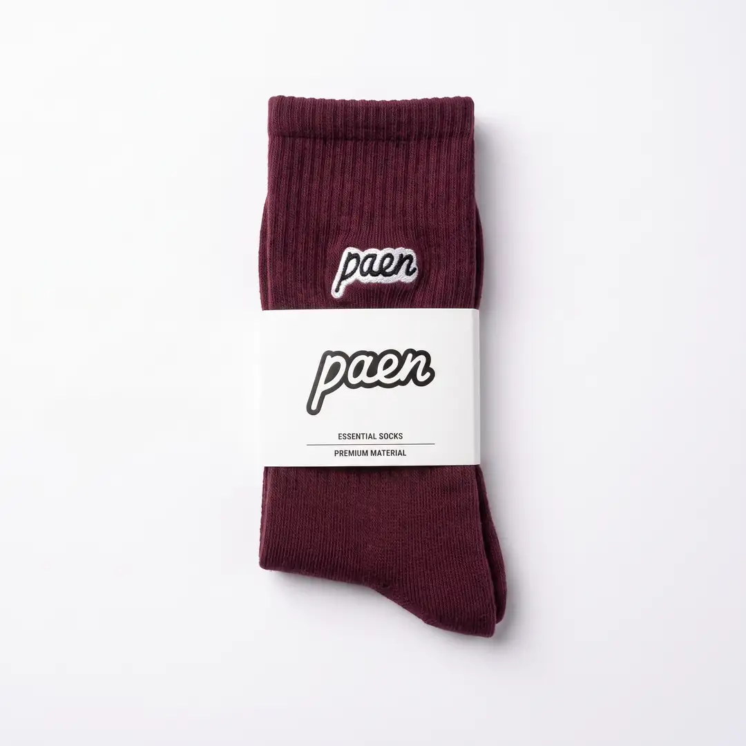 PAEN Classic Unisex Fitilli Havlu Çorap - Bordo