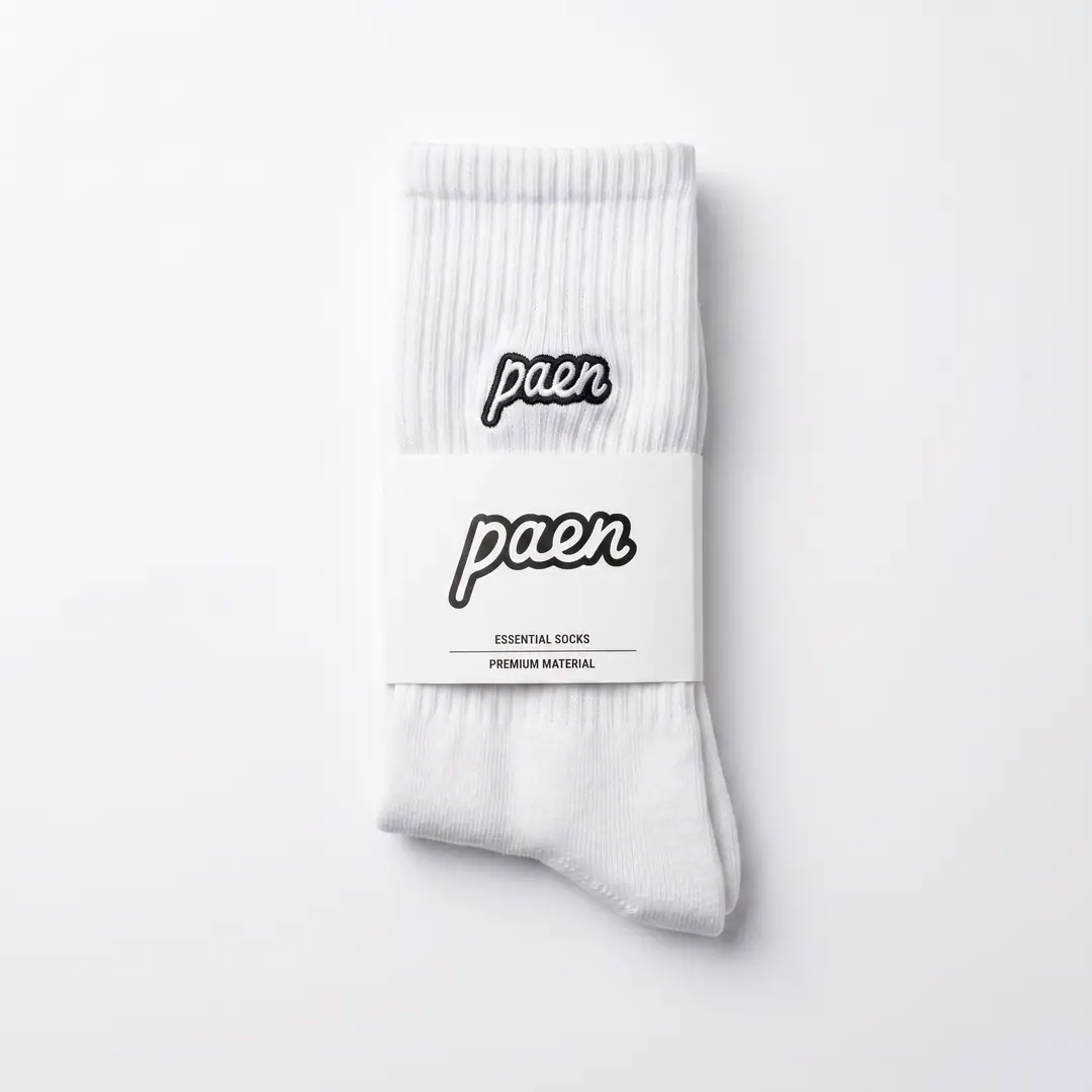PAEN Classic Unisex Fitilli Havlu Çorap - Beyaz