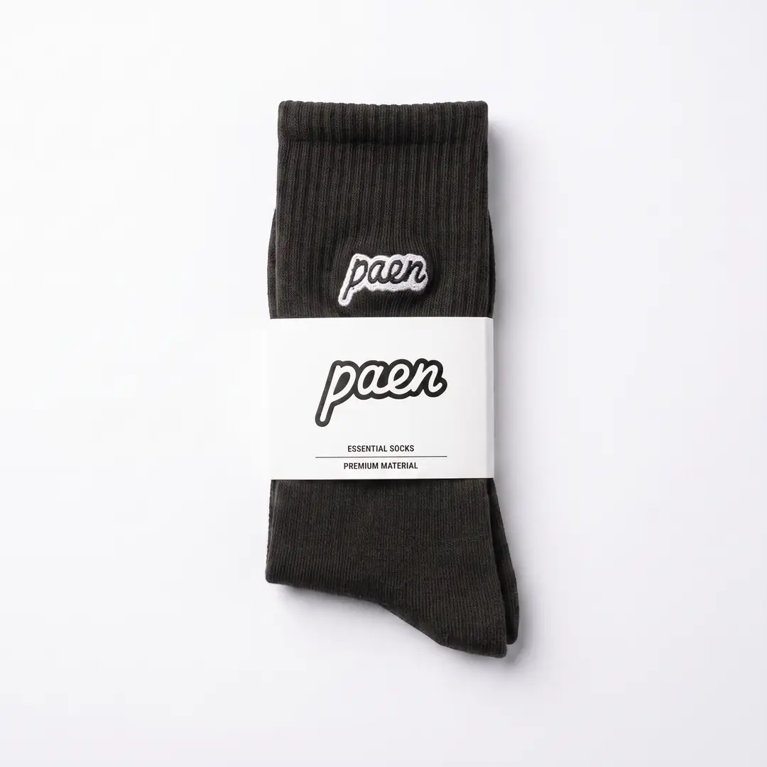 PAEN Classic Unisex Fitilli Havlu Çorap - Gri