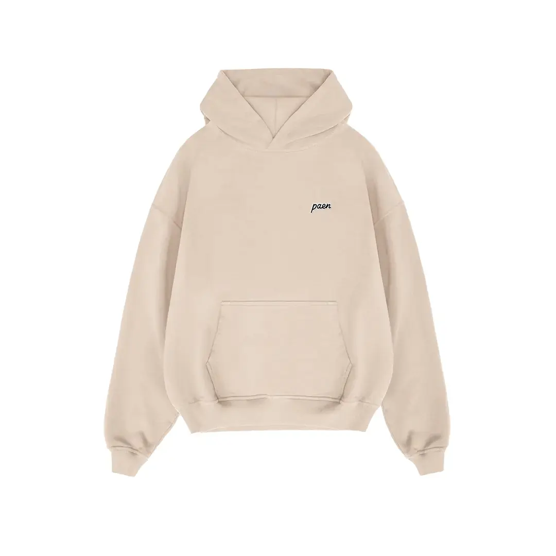 PAEN Premium Basic Unisex Hoodie - Açık Bej