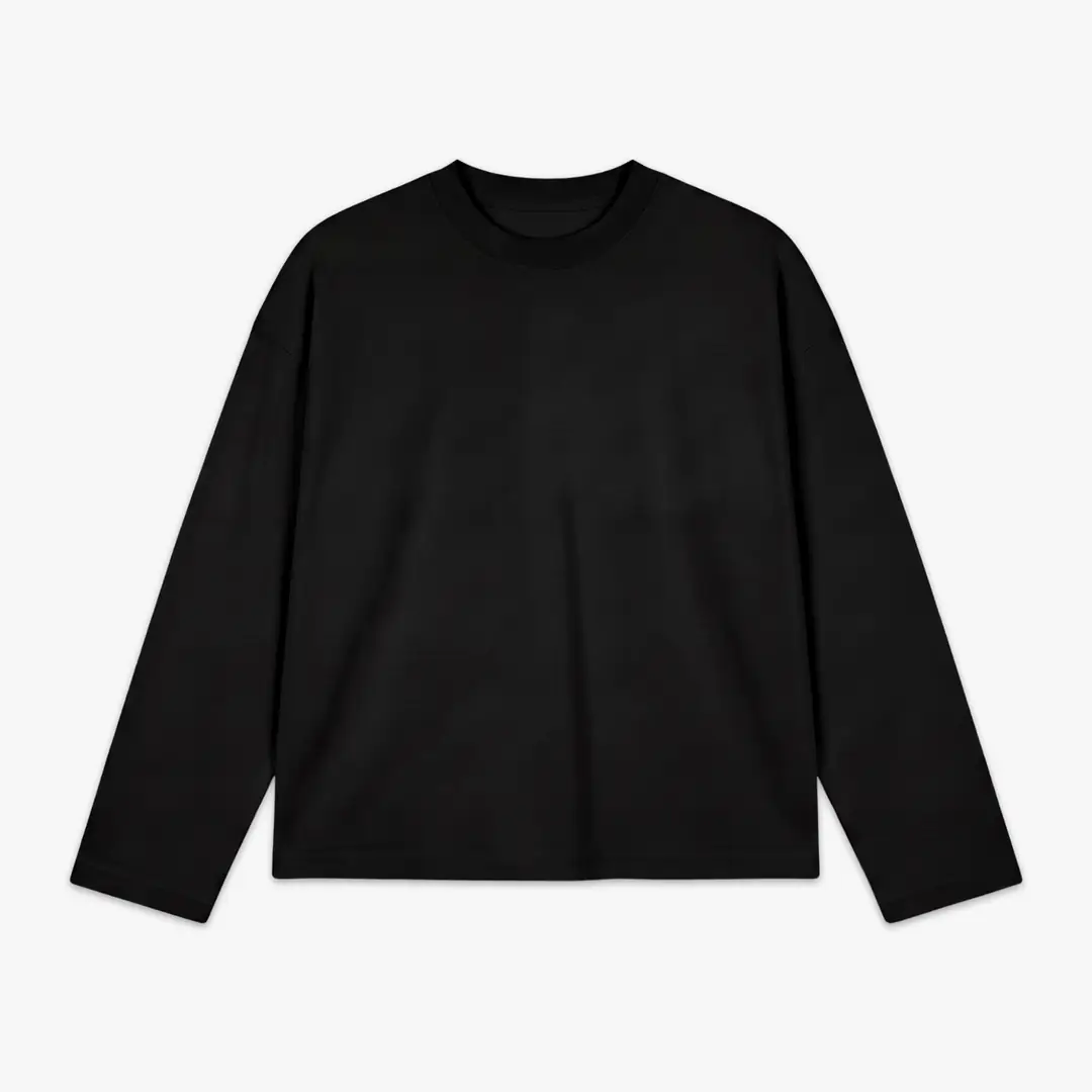 PAEN Unisex Oversize Uzun Kollu T-shirt - Siyah